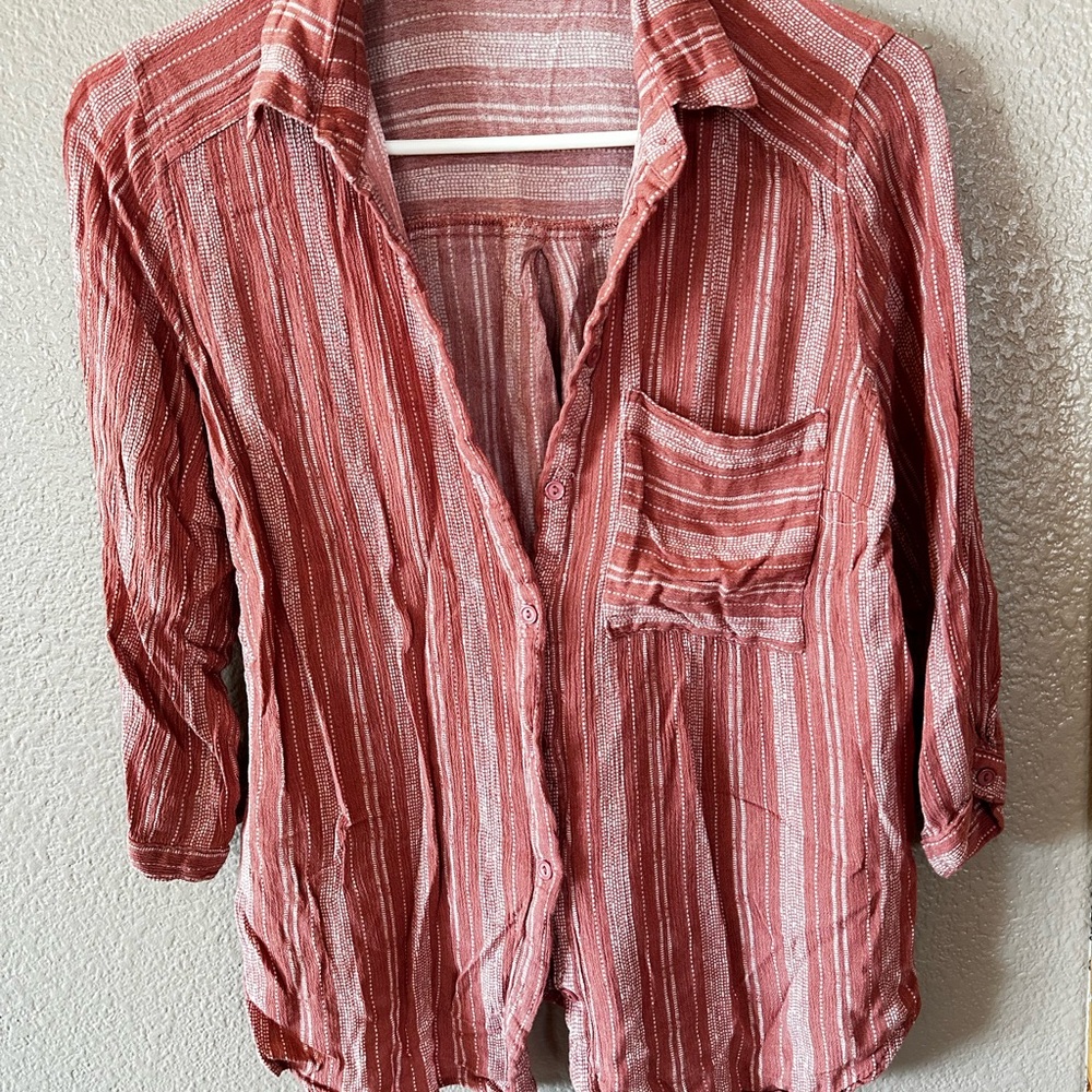 Striped Button-Up Women's Top